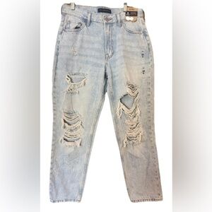 Aeropostal Women’s Distressed Ripped Mom Jeans Size 8